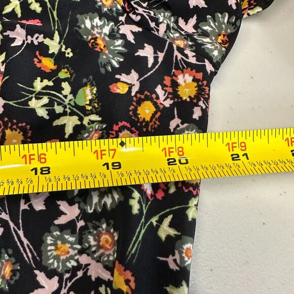 INC International Concepts Top Sz PL Floral Ruched Front Button Up V-Neck Blouse - Picture 5 of 11